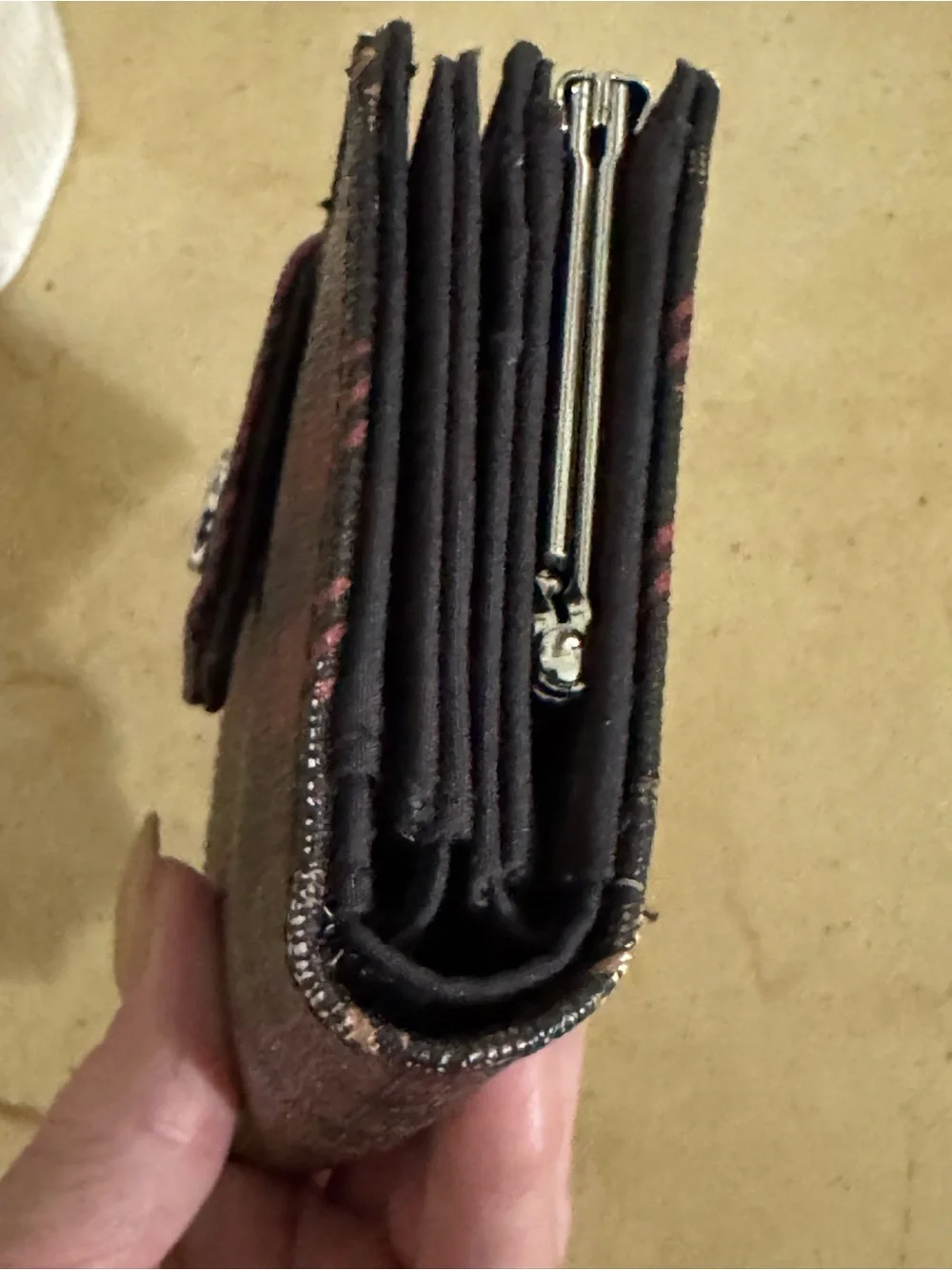 Giani Bernini Red and Black Plaid Kiss Lock Wallet